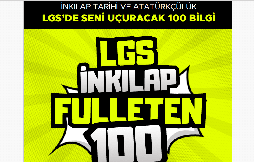 İnkılap Tarihi LGS FULLETEN 100 Soru